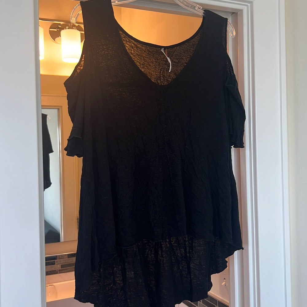Free People Flowy Black Top